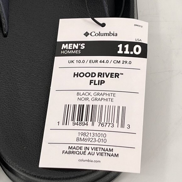 Columbia Hood River Flip Flop Sandal Size 11 Black Graphite Slip On EVA Casual - Picture 8 of 9